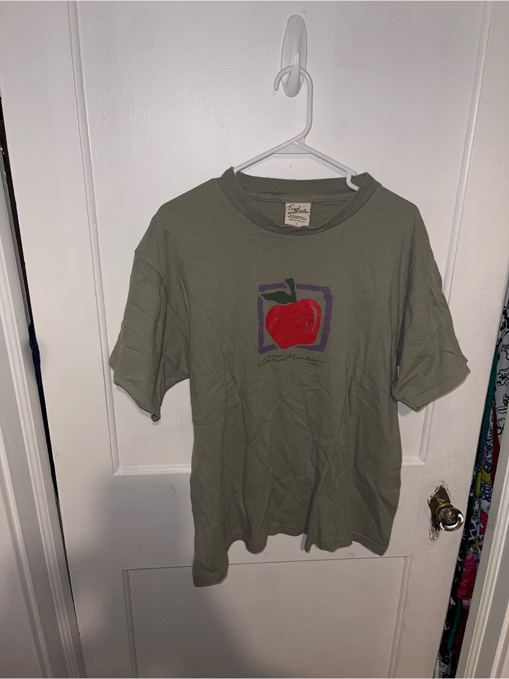Vintage Single Thread Th Recycled Trasho Co Apple Graphic T-Shirt - Size Large
